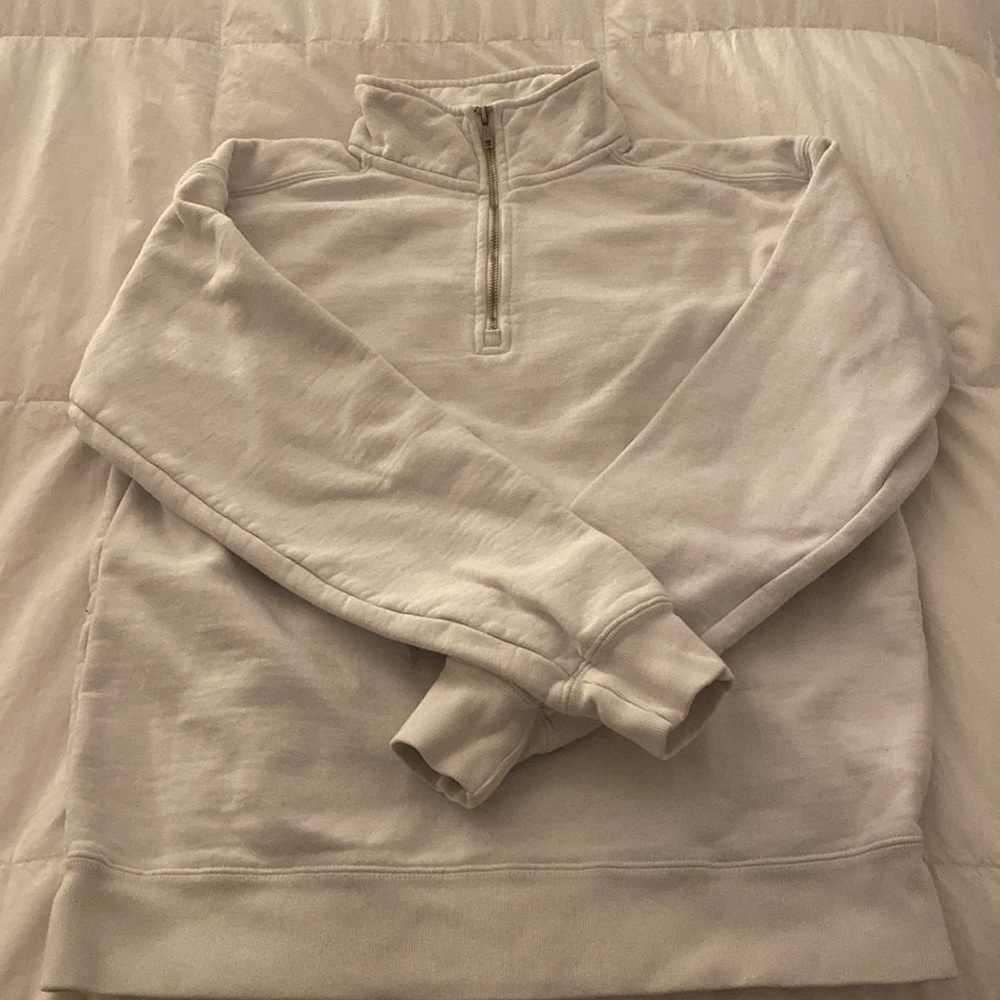 White brandy Melville half zip crew neck